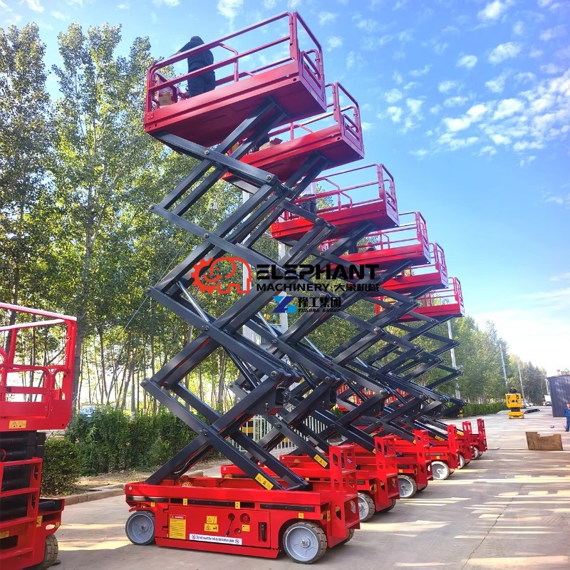 Scissor Lift Table Hydraulic - แพลตฟอร์มยกแบบไฮดรอลิกแบบเคลื่อนที่ได้ด้วยตัวเอง รุ่นใหม่ CE 6ม. - 18ม.