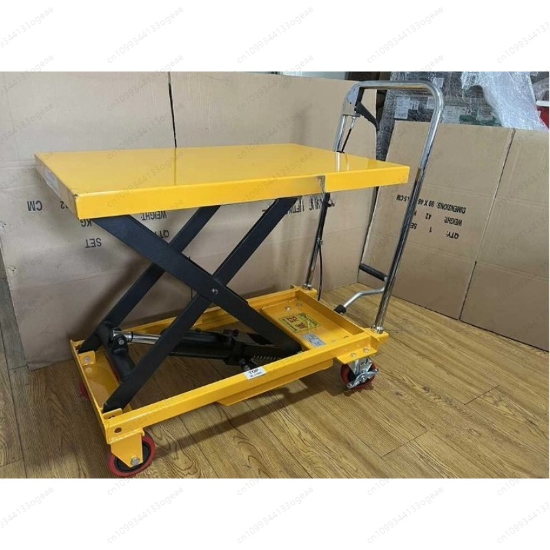 Scissor Lift Table Hydraulic - โต๊ะยกไฮดรอลิกแบบกรรไกรเคลื่อนที่ด้วยมือ รับน้ำหนัก 500 กิโลกรัม สำหรับโรงแรม โรงพิมพ์