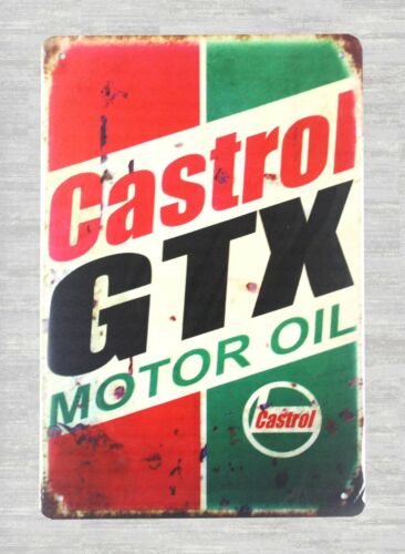 Castrol Oil Gtx - ป้ายโลหะจำลองโฆษณาของน้ำมันเครื่อง Castrol GTX