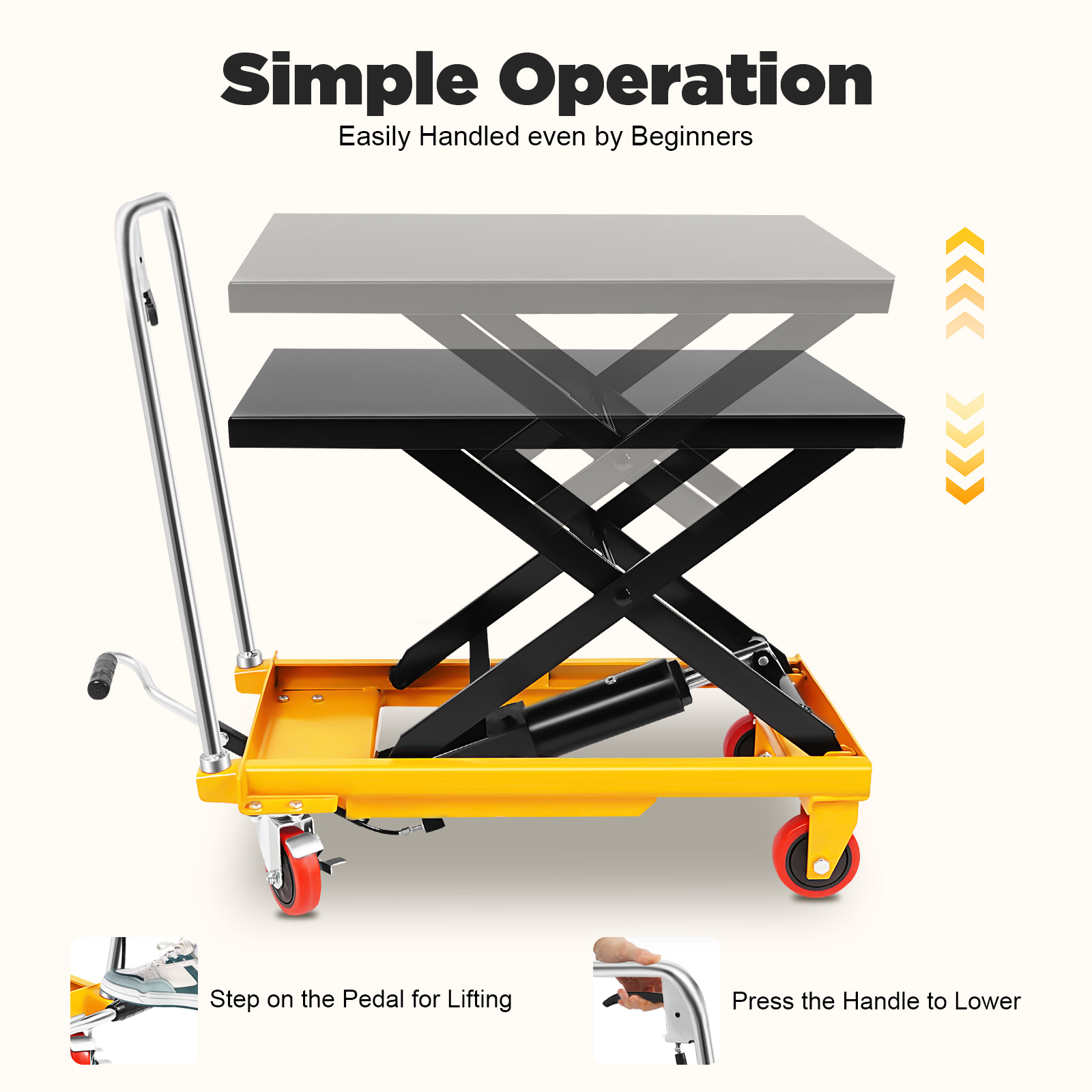 รถยกไฮดรอลิกแบบกรรไกร 500 ปอนด - Scissor Lift Table Hydraulic บทวิจารณ์และราคา