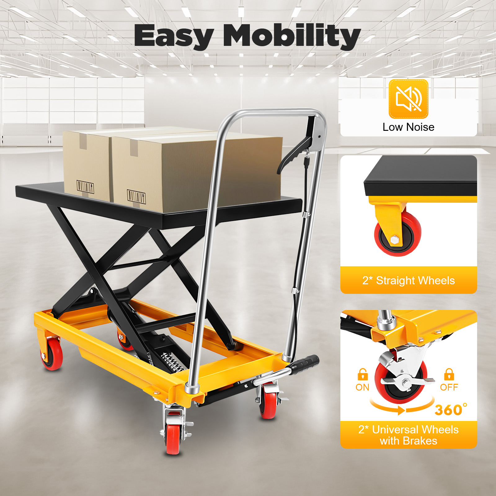 รถยกไฮดรอลิกแบบกรรไกร 500 ปอนด - Scissor Lift Table Hydraulic บทวิจารณ์และราคา